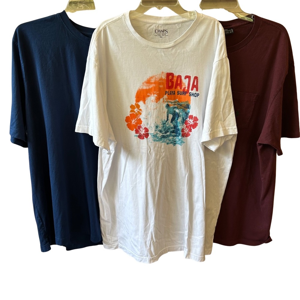 Chaps White Short Sleeve Tee with Graphic Design